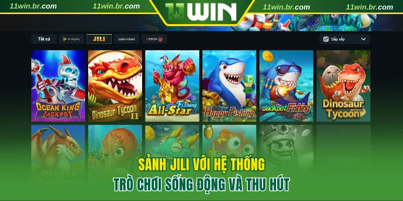 Sảnh Jili với hệ thống trò chơi sống động và thu hút